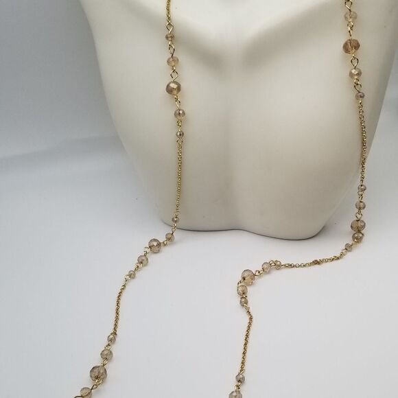 Delicate champagne beaded layer necklace. N232 - Picture 1 of 3